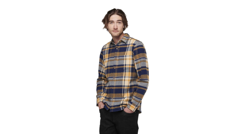 Black Diamond Project Flannel - Men's, Indigo/Gold Plaid, Large, AP7440639534LRG1