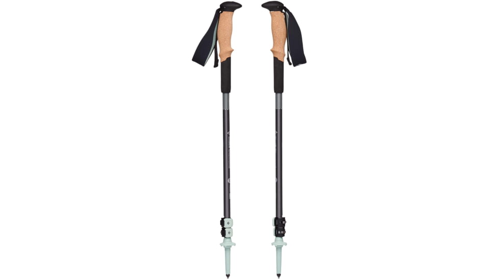 Black Diamond Pursuit Shock Trekking Poles, Steel Grey/Foam Green, Small Medium, BD1100689481S-M1
