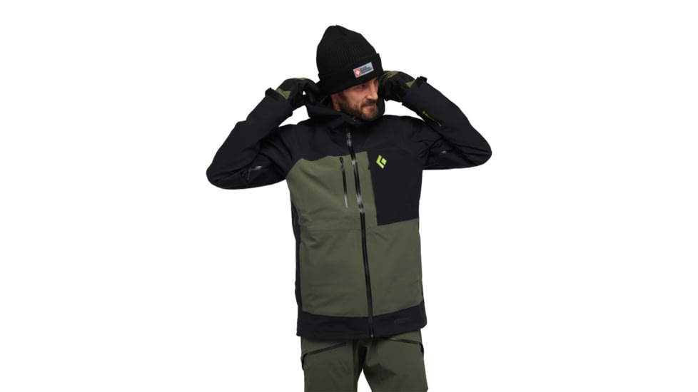 Black Diamond Recon Stretch Pro Shell - Mens, Black/Tundra, Extra Large, AP7450189367XLG1