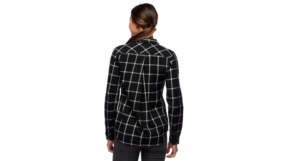 Black Diamond Serenity LS Flannel Shirt - Womens, Black/Alloy Plaid, Large, AP7530079219LRG1
