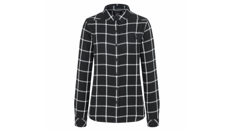 Black Diamond Serenity LS Flannel Shirt - Womens, Black/Alloy Plaid, Large, AP7530079219LRG1
