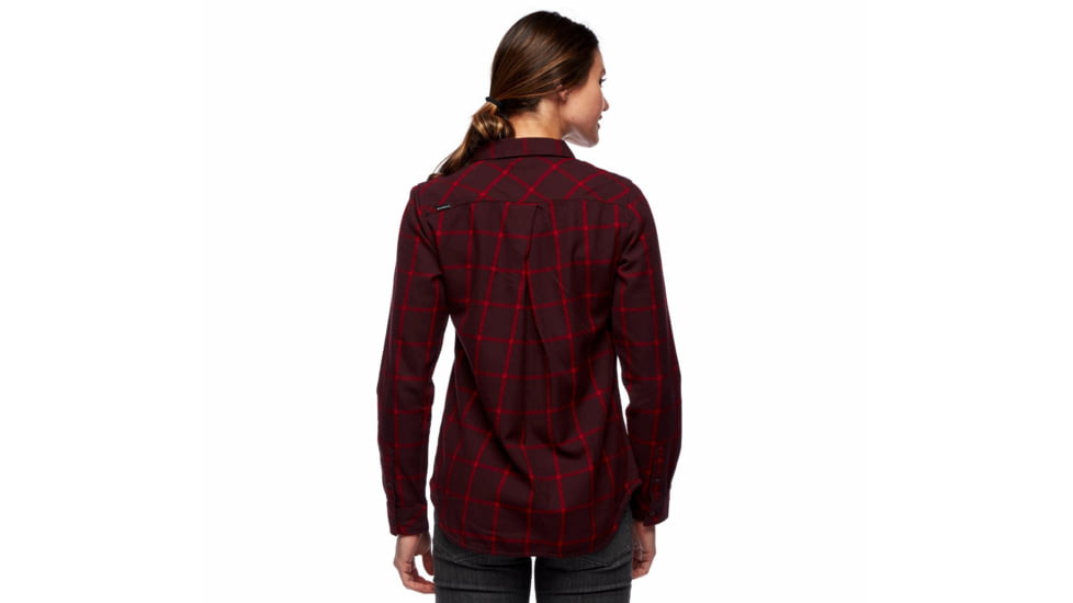 Black Diamond Serenity LS Flannel Shirt - Womens, Bordeaux/Vermillion Plaid, Small, AP7530079189SML1