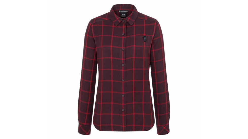 Black Diamond Serenity LS Flannel Shirt - Womens, Bordeaux/Vermillion Plaid, Small, AP7530079189SML1