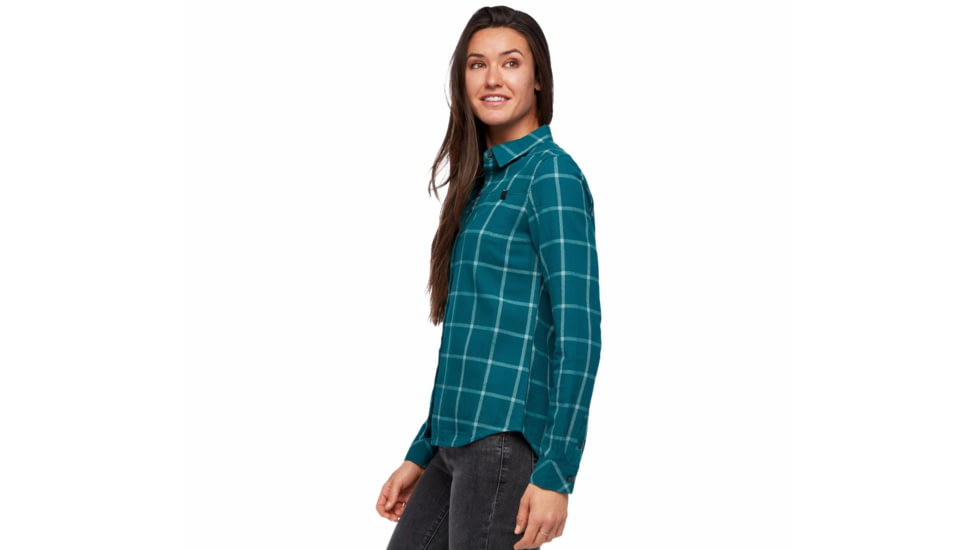 Black Diamond Serenity LS Flannel Shirt - Womens, Sea Pine/Blue Ash Plaid, Small, AP7530079190SML1