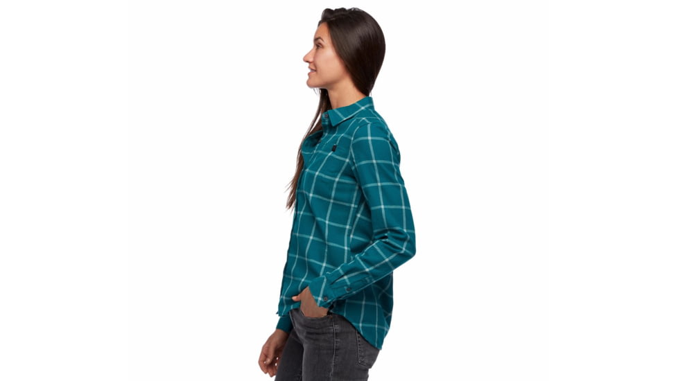 Black Diamond Serenity LS Flannel Shirt - Womens, Sea Pine/Blue Ash Plaid, Small, AP7530079190SML1