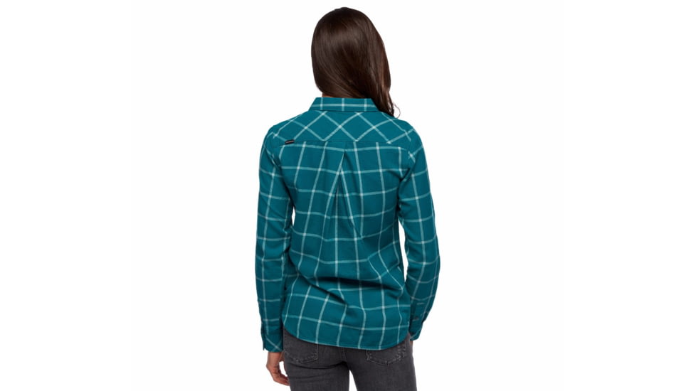 Black Diamond Serenity LS Flannel Shirt - Womens, Sea Pine/Blue Ash Plaid, Small, AP7530079190SML1