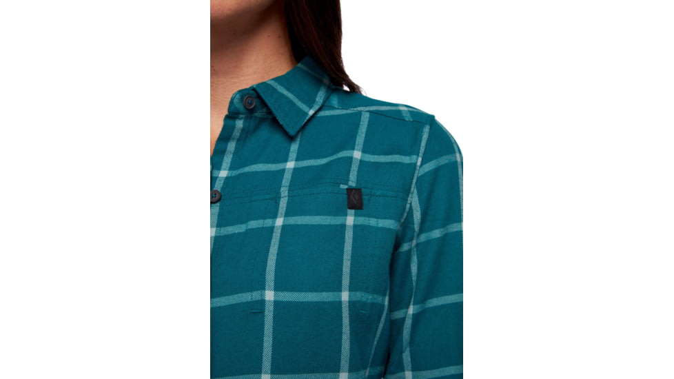 Black Diamond Serenity LS Flannel Shirt - Womens, Sea Pine/Blue Ash Plaid, Small, AP7530079190SML1