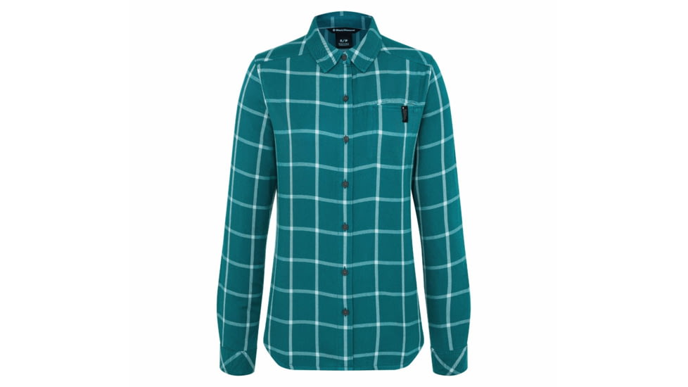 Black Diamond Serenity LS Flannel Shirt - Womens, Sea Pine/Blue Ash Plaid, Small, AP7530079190SML1