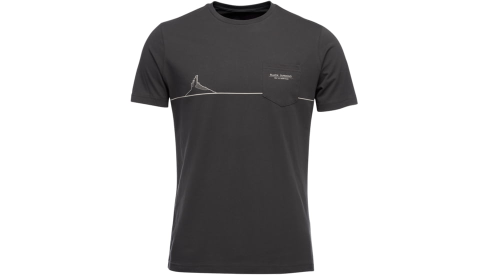 Black Diamond Short Sleeve Tower Tee, Smoke, Small/Medium/Large, APS9K6022SML1