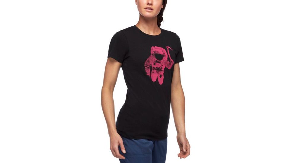 Black Diamond Spaceshot Short Sleeve T-Shirt - Womens, Black-Ultra Pink, Small, AP7300509013SML1