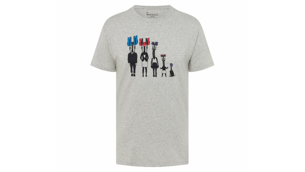 Black Diamond SS Cam Family Tee - Mens, Nickel/Heather, Small, AP7300561015SML1