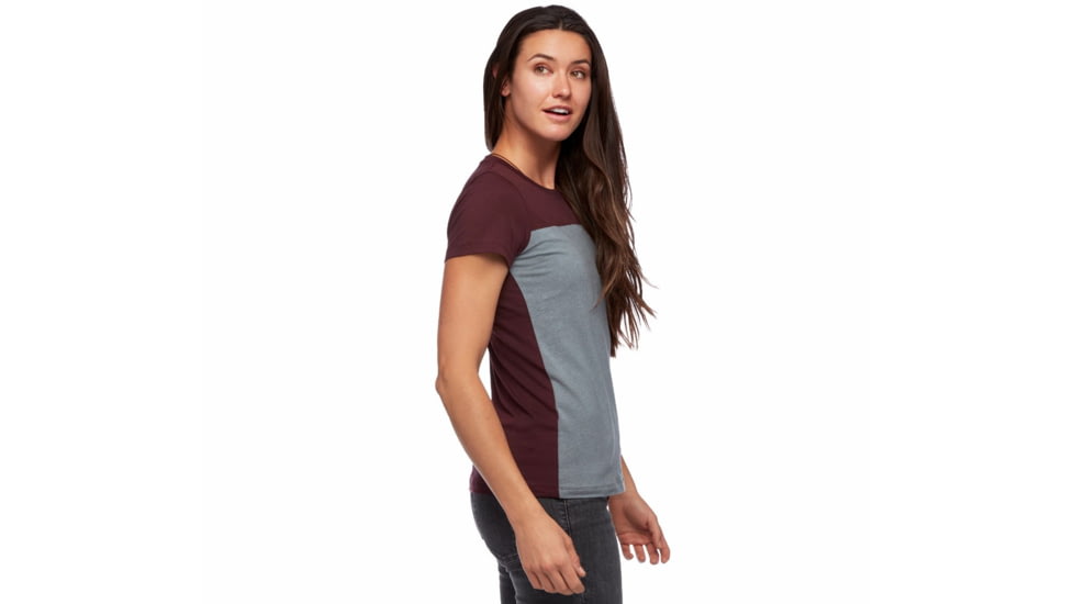 Black Diamond SS Campus Tee - Womens, Storm Blue Hthr/Port/Cypress, Extra Small, AP7300639233XSM1