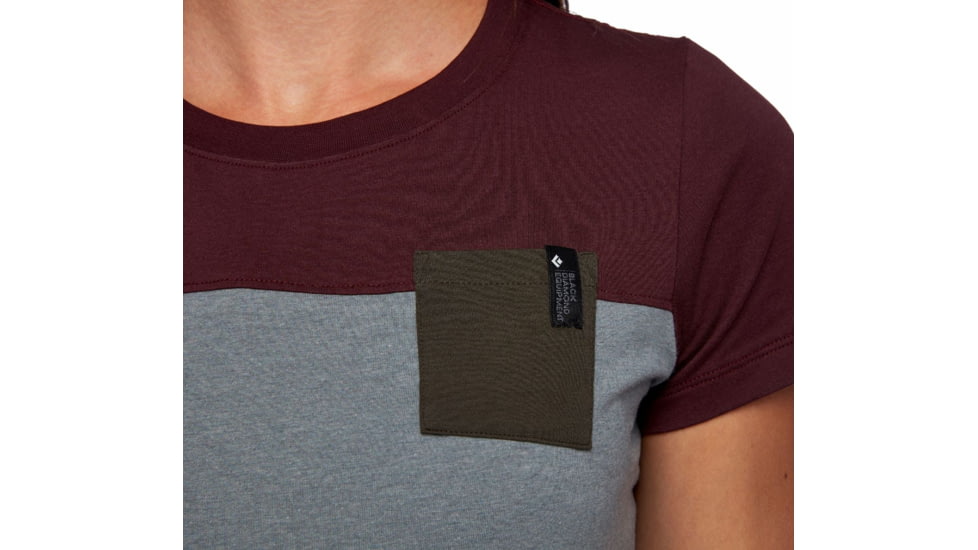 Black Diamond SS Campus Tee - Womens, Storm Blue Hthr/Port/Cypress, Extra Small, AP7300639233XSM1