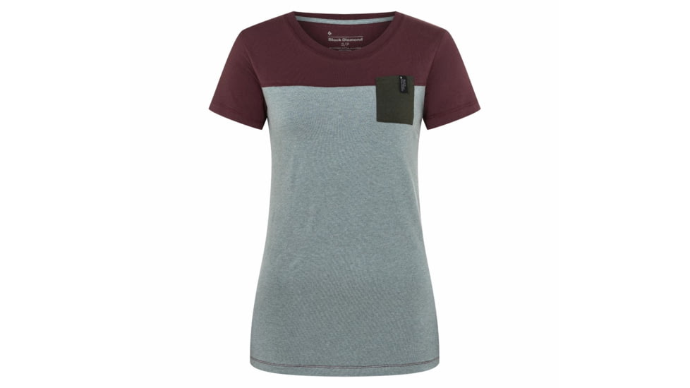 Black Diamond SS Campus Tee - Womens, Storm Blue Hthr/Port/Cypress, Extra Small, AP7300639233XSM1