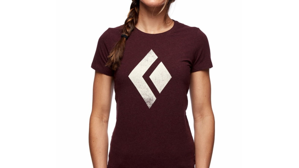 Black Diamond SS Chalked Up Tee - Womens, Bordeaux Heather, Extra Small, AP7300526022XSM1