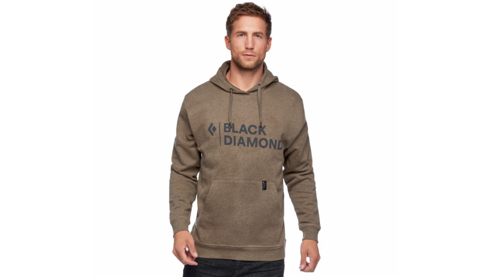 Black Diamond Stacked Logo Hoody - Mens, Walnut Heather, Large, AP7301109046LRG1