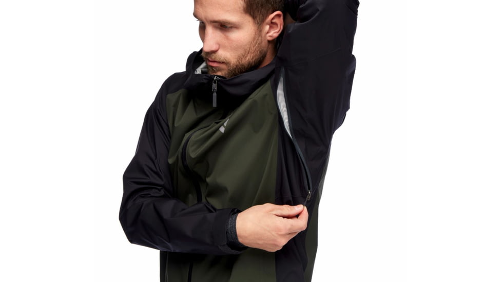 Black Diamond Stormline Stretch Rain Shell - Mens, Cypress/Black, Medium, APCDT09158MED1