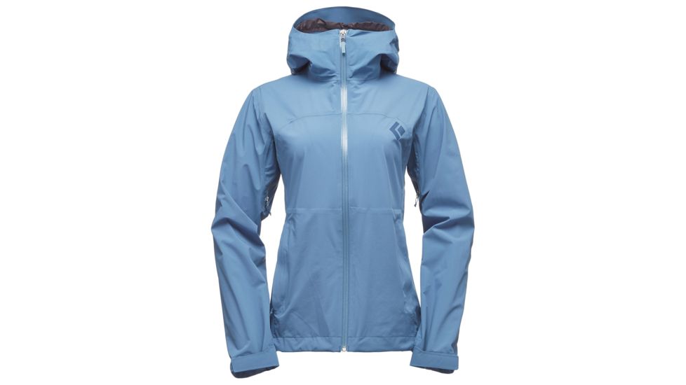 Black Diamond StormLineStretch Womens Rain Shell Jacket, Blue Steel, 2XS, APM697433XXS1