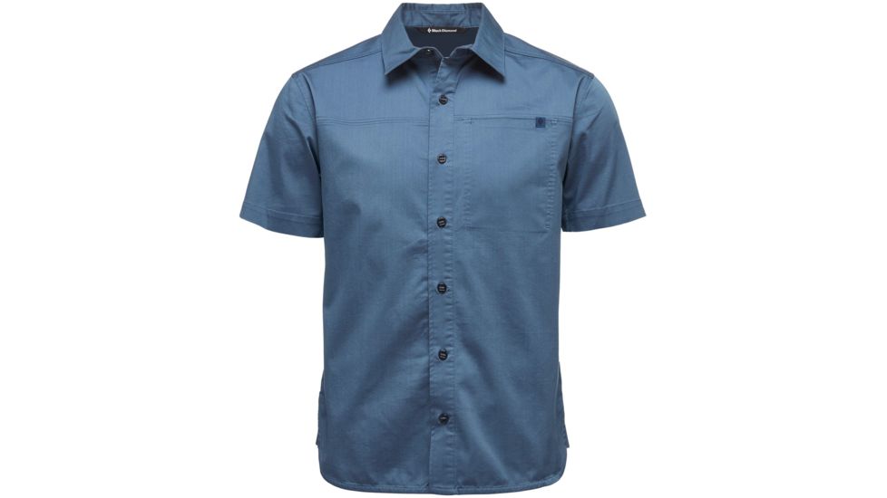 Black Diamond Stretch Operator Mens Short Sleeve Everyday Button Ups Shirt, Ink Blue, Extra Large, APVI48421XLG1