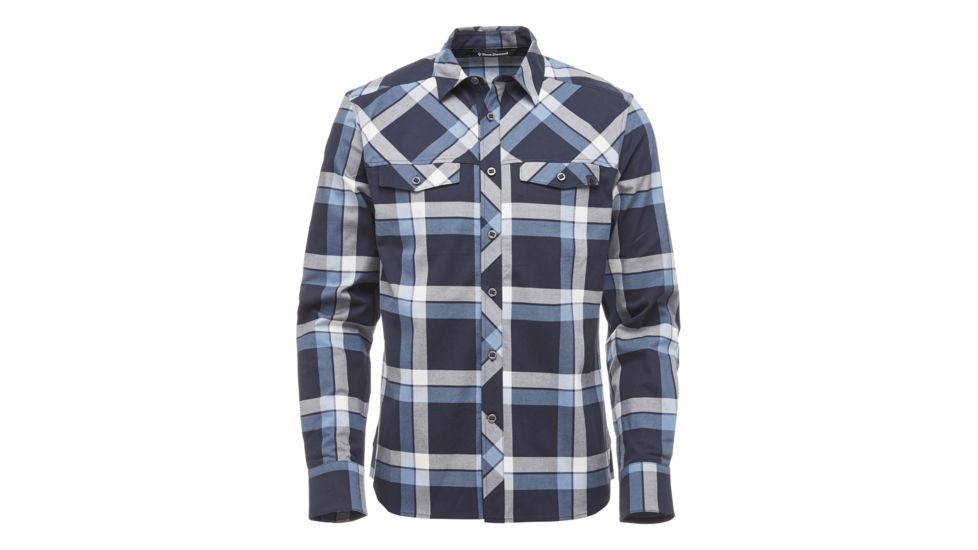 Black Diamond Technician Long Sleeve Shirt - Mens, Captain/Blue Steel Plaid, Small, APKS50411SML1