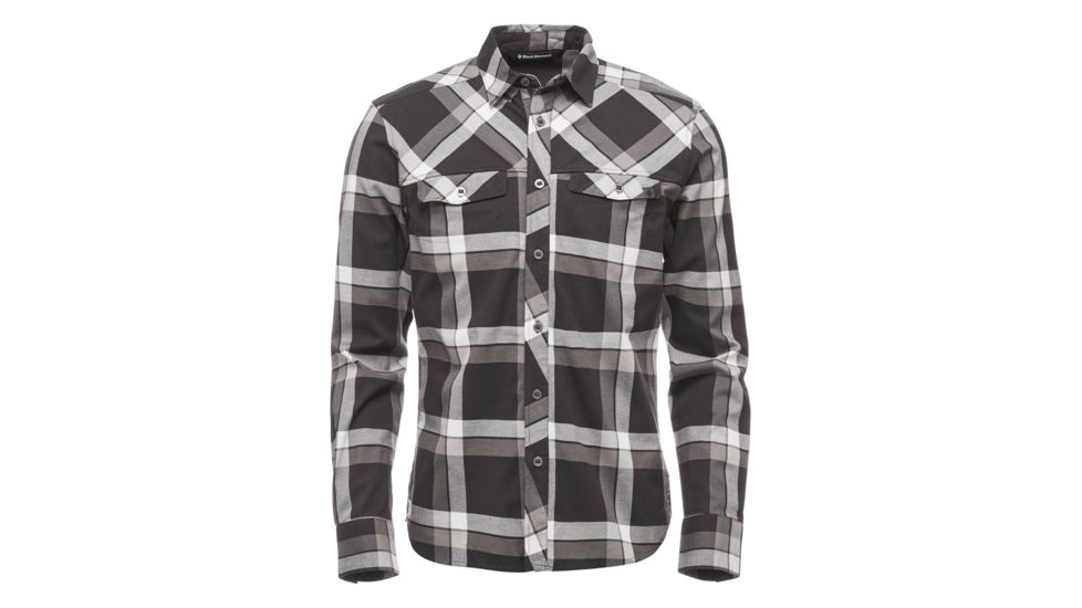 Black Diamond Technician Long Sleeve Shirt - Mens, Smoke/Ash Plaid, Small, APKS50014SML1