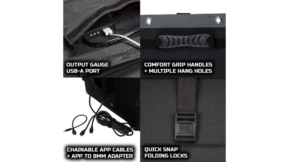 Blackfire-Klein Outdoors Portable Solar Panel 60W, Black, FSP60W