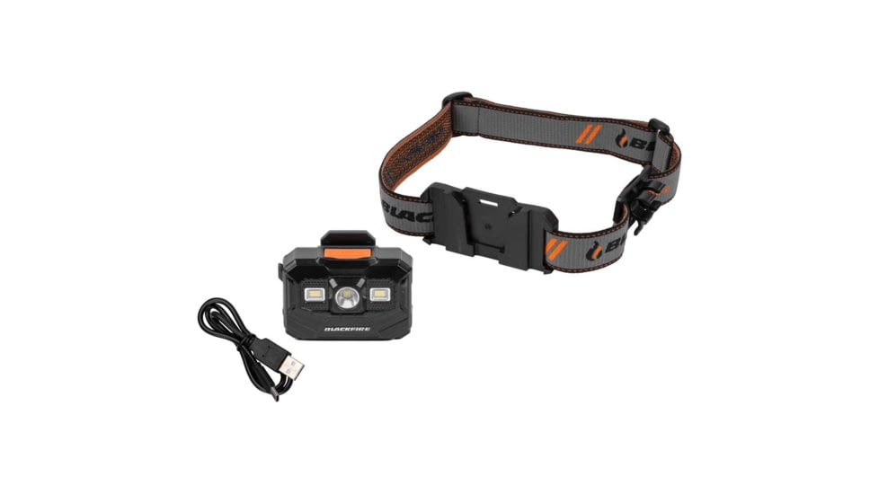 Blackfire-Klein Outdoors Rechargeable LED Headlamp, White, 300 Lumens, Black, BBM6062
