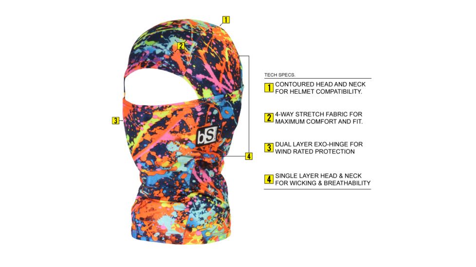 BlackStrap The Hood Balaclava Facemask, Static, One Size, BS-H-P-STATIC