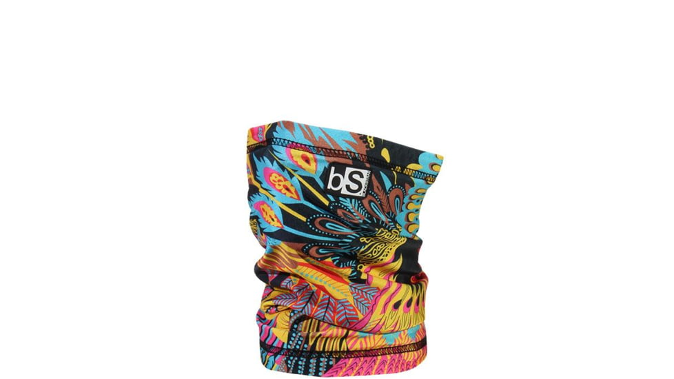 BlackStrap The Kids Dual Layer Tube Facemask, Peacock Feathers, One Size, BS-KT-P-PEACOCK