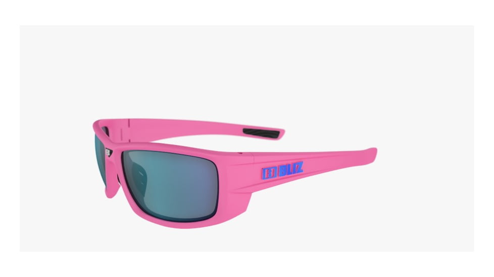Bliz Rider Sunglasses-Pink Rubber-Smoke/Blue Multi