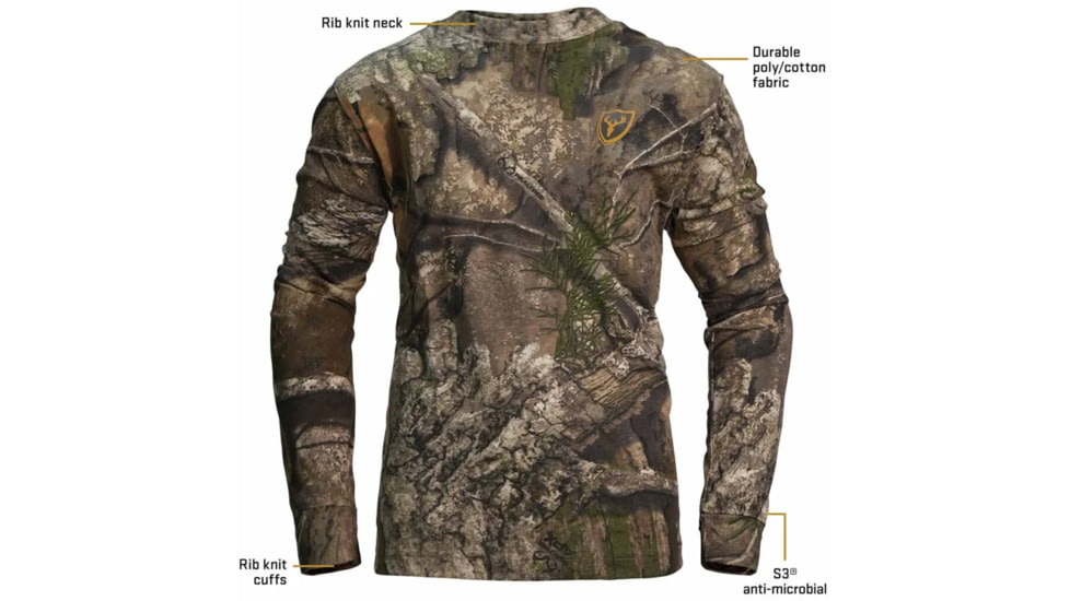 Blocker Outdoors Youth Fused Cotton Long Sleeve Shirt - Men's, Realtree APX Camo, Small, 1409963