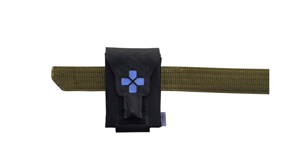 Blue Force Gear Version 2 Belt Mounted Micro Trauma Kit - Empty, Black, Small, BT-TKN-NANO-02-EMPTY-BK