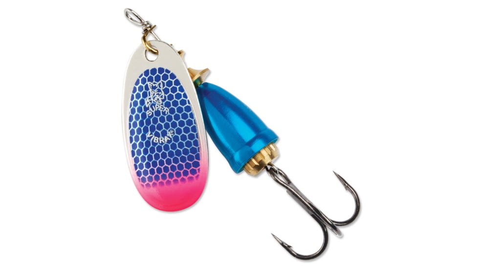 Blue Fox Classic Vibrax 00, Sinkin, 2in, 7/64oz, Blue Scale/ Pink Tip UV, 60-00-318IC
