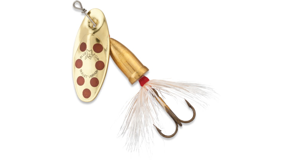 Blue Fox Classic Vibrax Bullet Fly Spinner, 3/16 Oz, Gold/ Brown, VBF1259
