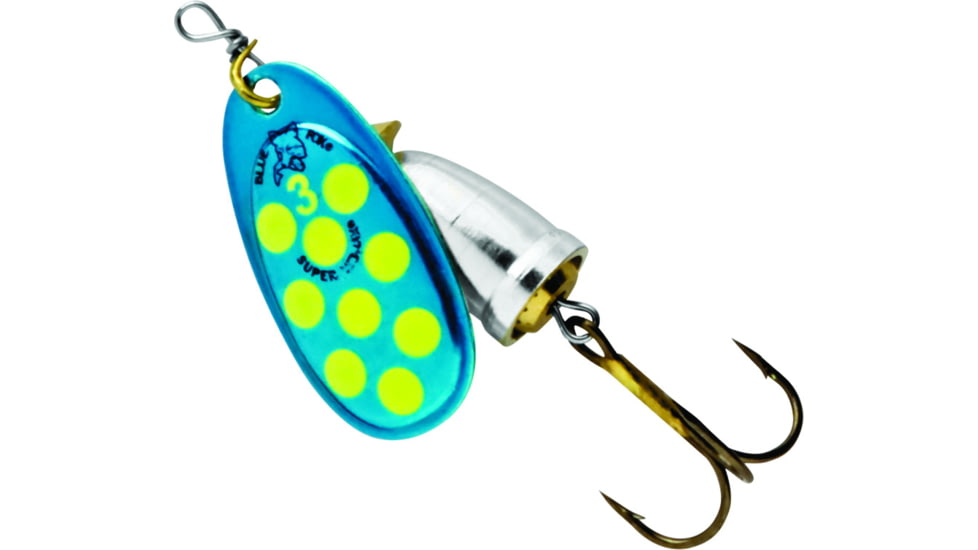 Blue Fox Classic Vibrax Spinner, 1/4 oz, Blue/Fluorescent Yellow/Silver, 60-30-329IC