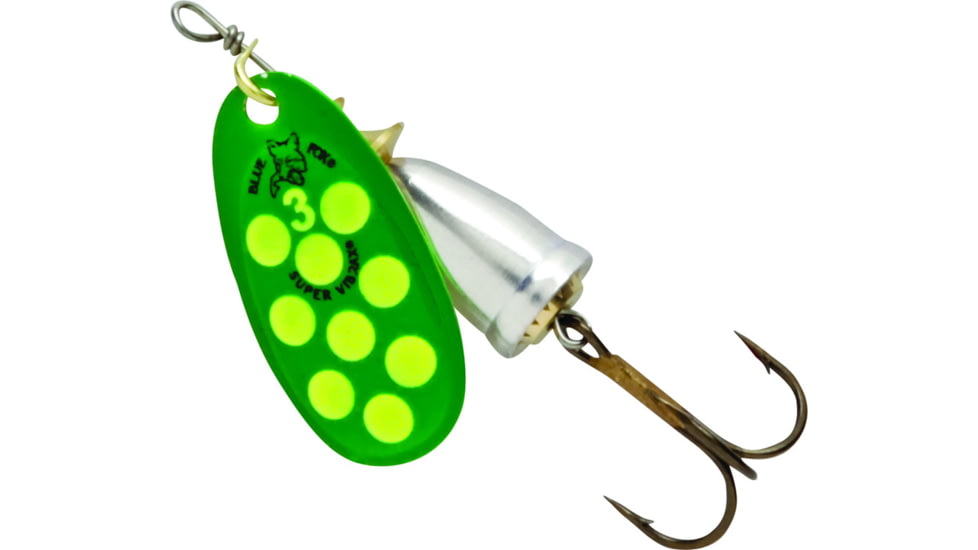 Blue Fox Classic Vibrax Spinner, 1/4 oz, Fluorescent Green/Fluorescent Yellow/Silver UV, 60-30-325ICIC