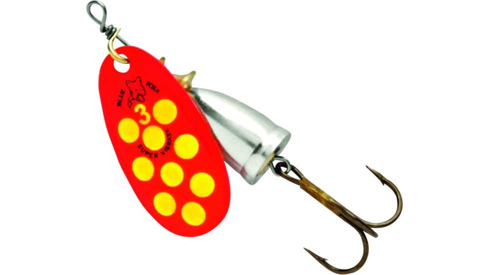 Blue Fox Classic Vibrax Spinner, 1/4 oz, Fluorescent Red/Fluorescent Yellow/Silver UV, 60-30-326IC