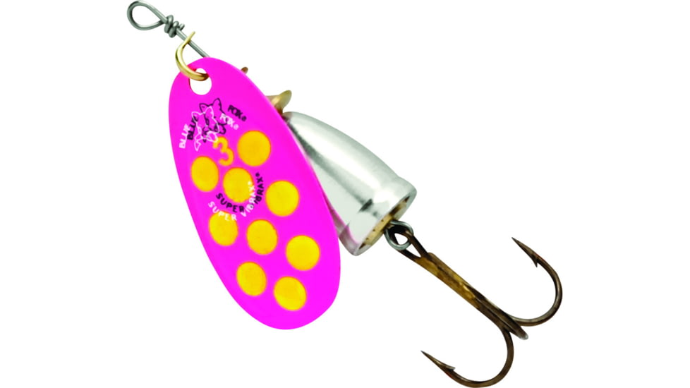 Blue Fox Classic Vibrax Spinner, 1/4 oz, Hot Pink/Fluorescent Yellow/Silver UV, 60-30-328IC