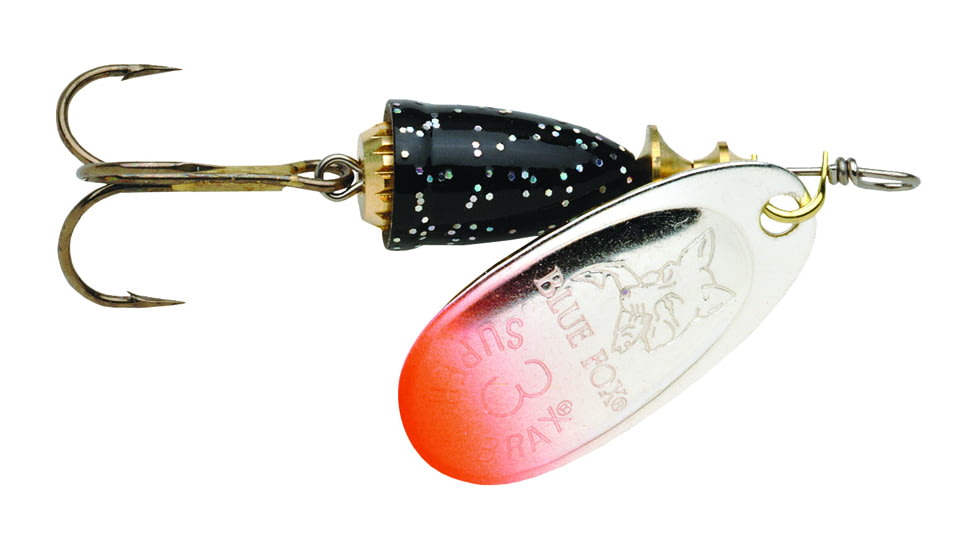 Blue Fox Classic Vibrax Spinner, 1/4 oz, Red Tipped/Silver Flake Painted, 60-30-71R