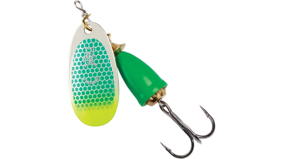 Blue Fox Classic Vibrax Spinner 1/4oz UV Green Scale/Chartreuse Tip, 60-30-315IC