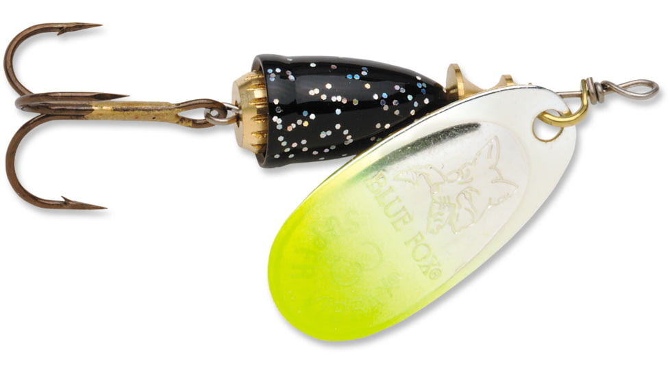 Blue Fox Classic Vibrax Spinner, 1/8 oz, Chartreuse Tipped/Silver Flake Painted, 60-10-71C