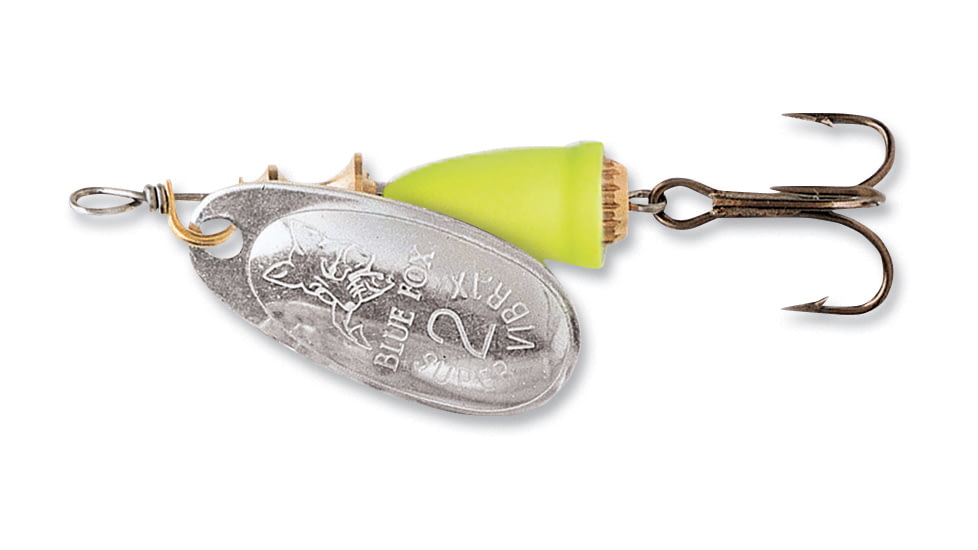 Blue Fox Classic Vibrax Spinner 1/8oz Painted Silver Flsnt Yellow, 60-10-112