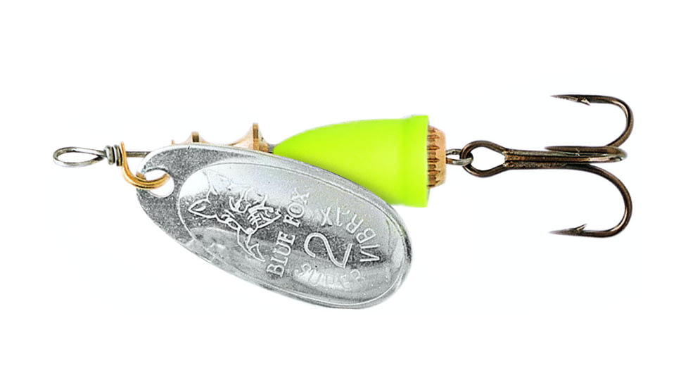 Blue Fox Classic Vibrax Spinner, 3/16 oz Silver/Fluorescent Yellow Painted, 60-20-112
