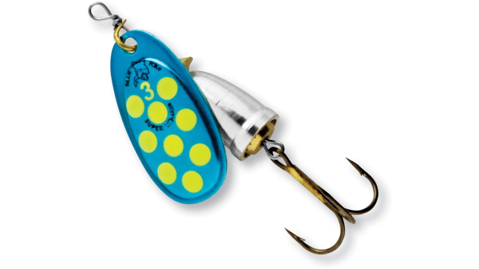 Blue Fox Classic Vibrax Spinner, 3/8 oz Blue/Fluorescent Yellow/Silver UV, 60-40-329ICIC