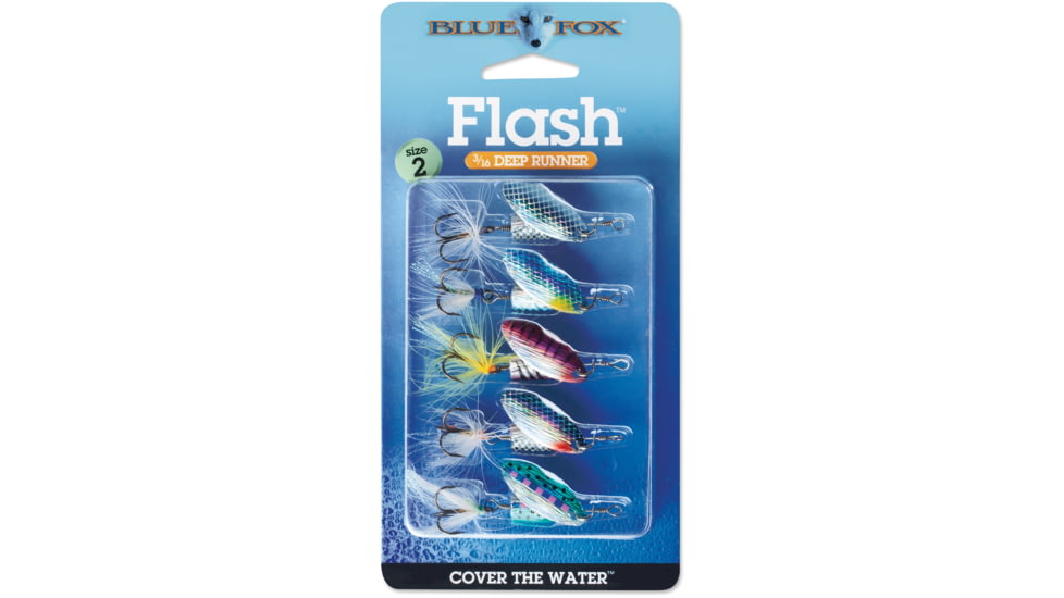 Blue Fox Flash Spinner Kit, Number 2 Blade, 3/16 oz, 5pk, WBFF2K5-1