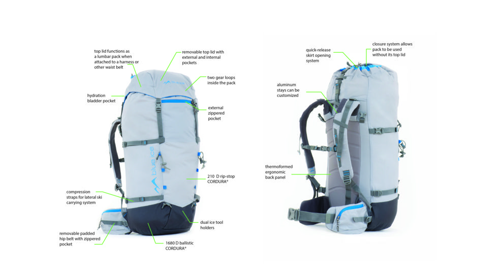 Blue Ice Yeti 50L Pack, Gray BK18