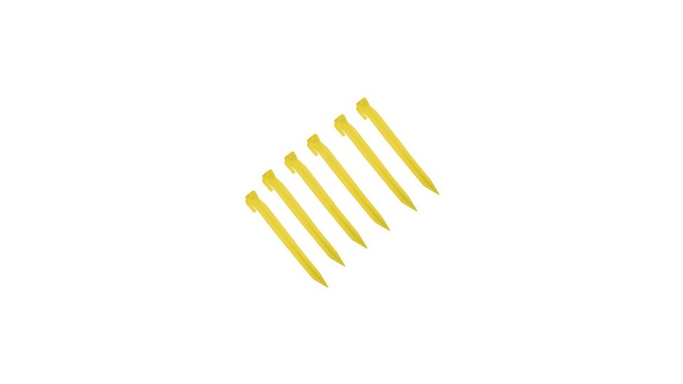 Blue Sky Gear Tent Pegs Plastic- 6in., 6-Pack, Yellow 32-02090-06