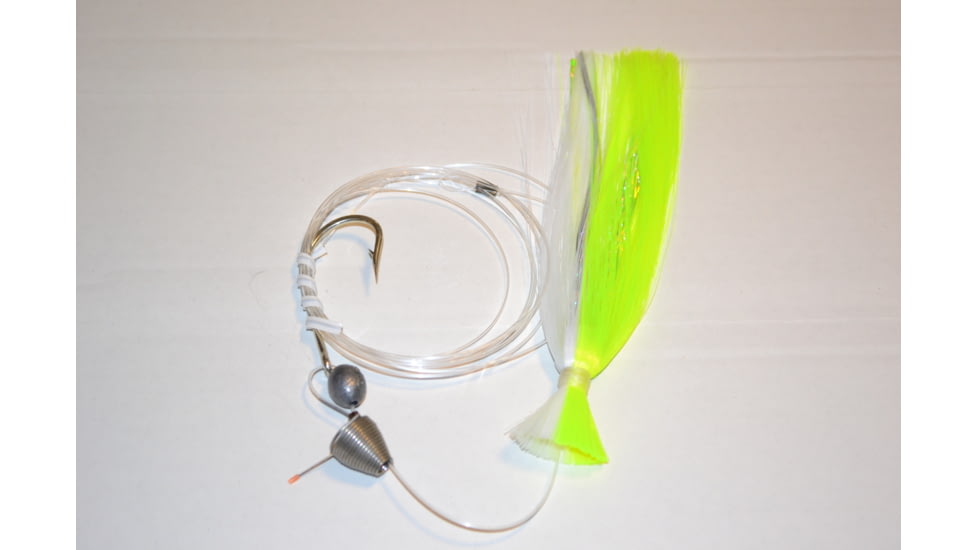 Blue Water Candy Ballyhoo Rig, 1/2oz, Chartreuse/White, 11260