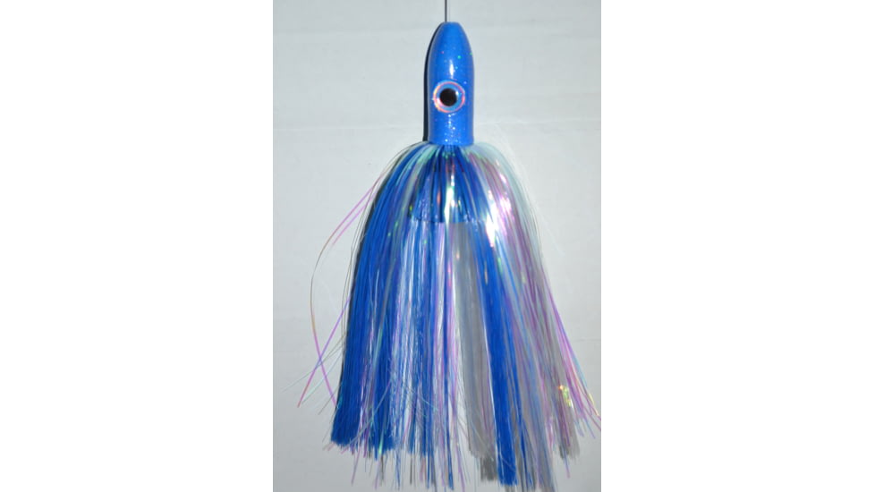 Blue Water Candy Bullet Jag, 9in, 3-1/4oz, Blue/White Skirt/Blue Head, 55007