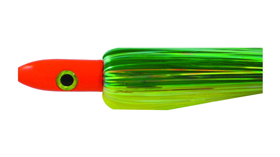 Blue Water Candy Bullet Jag, 9in, 3-1/4oz, Green/Chartreuse Skirt/Orange Head, 55012
